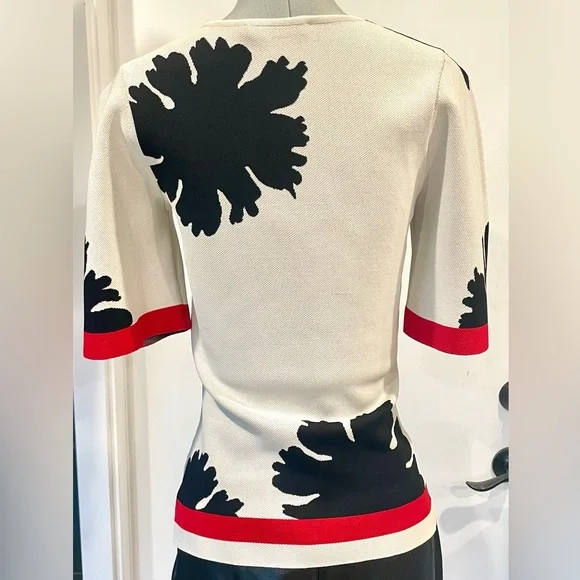 Alexander McQueen white Intarsia knit top, size S, Red/black, EUC - Picture 9 of 14